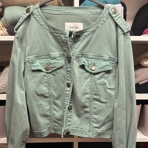 Joie Drab Green Jean Jacket